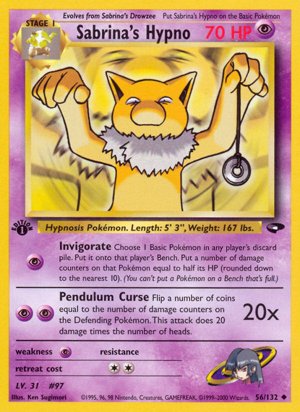 Gym Challenge Sabrina's Hypno #56/132 first edition